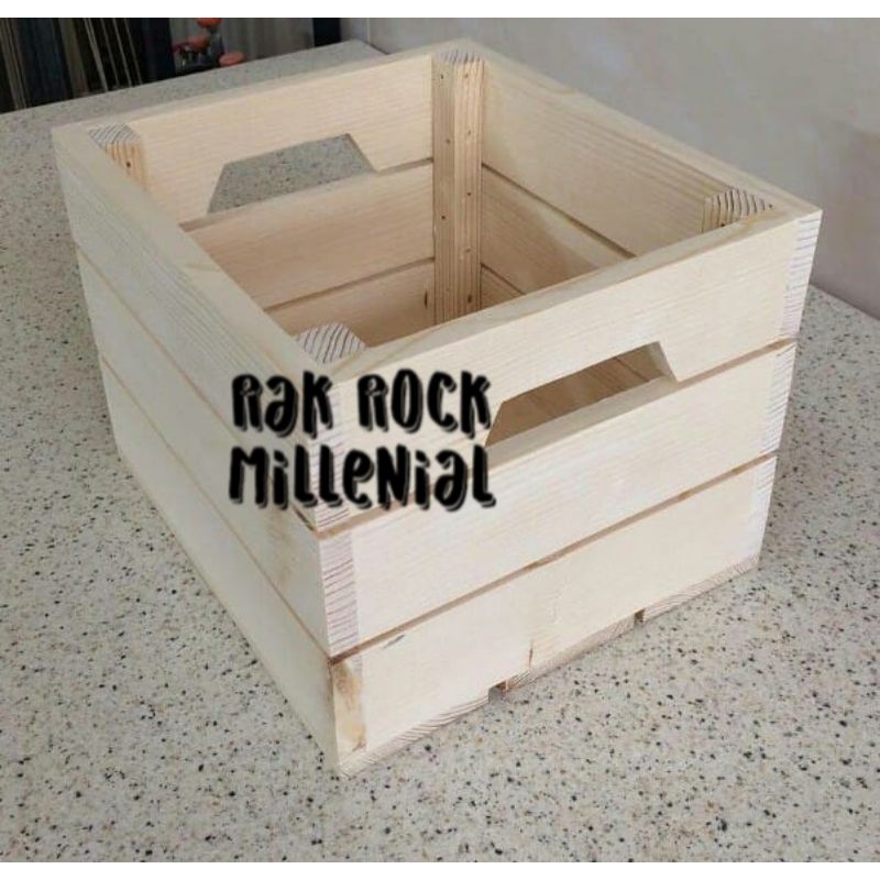 Jual Wooden Create 33x33x27 Keranjang Kayu Keranjang Buah Keranjang ...