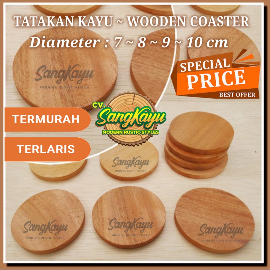 Jual Termurah D 10 Cm Tatakan Gelas Kayu Hiasan Dinding Wooden Coaster Shopee Indonesia 7881