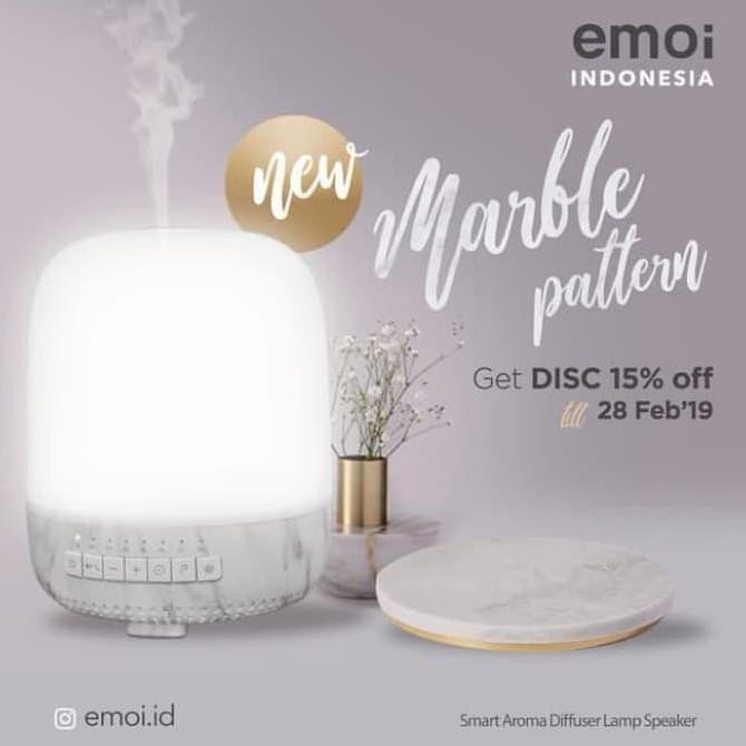Jual Baru Emoi Diffuser Smart Aroma Lamp Speaker Marble Pengiriman