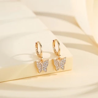 Lanme Jewelry Anting Kupu-Kupu Korea Matte Untuk Wanita Anting Tusuk Titanium Anti Karat Anting Anting Y682