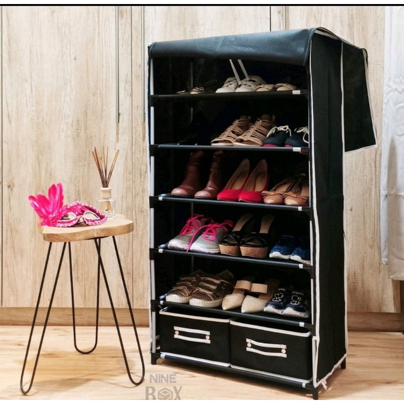 Jual Rak sepatu 6 ruang di lengkapi dengan 2 laci / rak sepatu modern ...