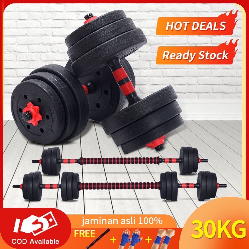 Jual BSM.Medan 30kg Dumbell Barbell Set 3 In 1 - Dumbel Barbel Bongkar ...