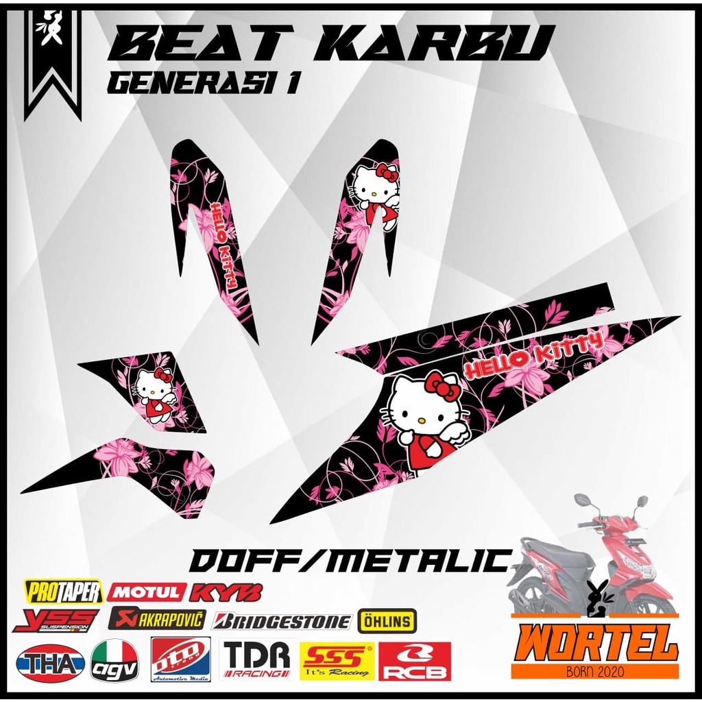 Jual Stiker Striping Decal Motor Beat Karbu Hello Kitty | Shopee Indonesia