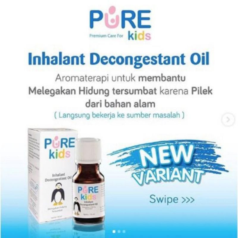 Jual PURE Baby Pure Kids Inhalant Decongestant Oil (Obat / Pelega ...