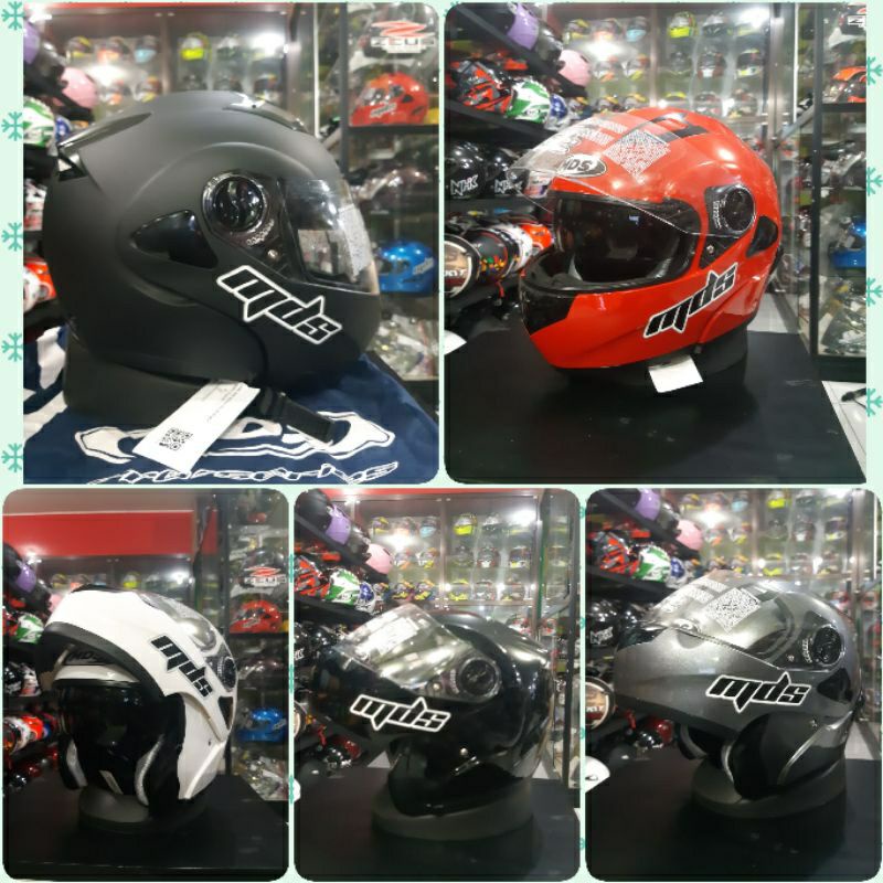Jual HELM MODULAR MDS PRO RIDER SOLID MDS ORIGINAL DOUBLE VISOR ...