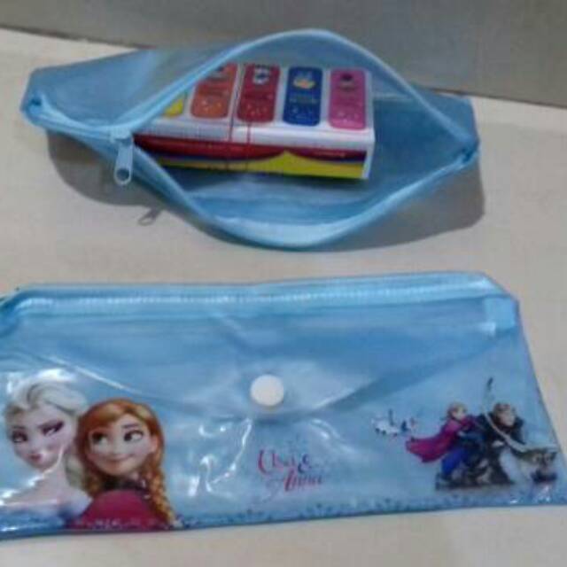 Jual Tempat Pensil Plastik Kancing Motif Frozen Angry Bird Doraemon Shopee Indonesia