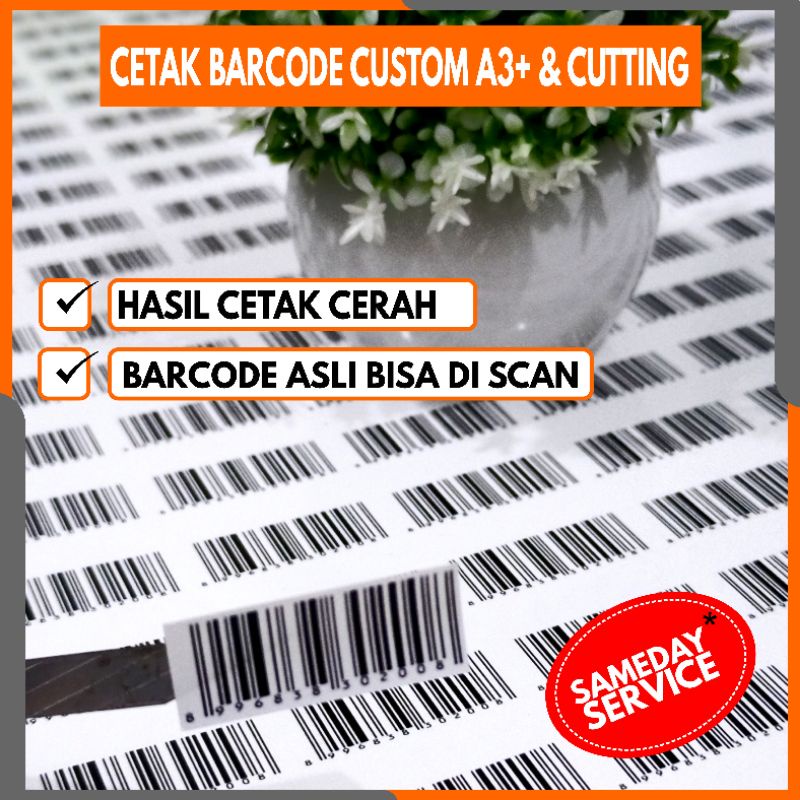 Jual Custom Cetak Stiker Barcode Cutting Sticker Barcode Kromo / Vinyl ...