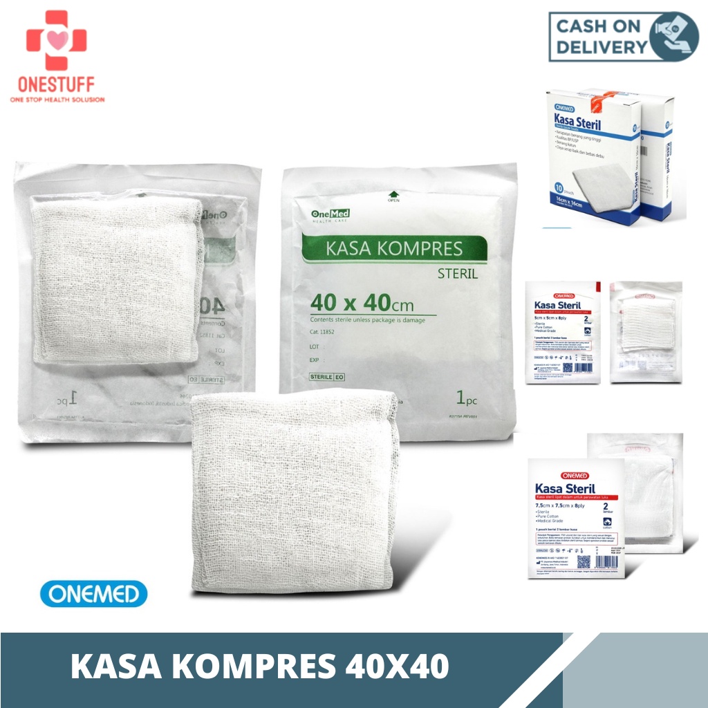 Jual Onemed Kasa Kompres Steril Sterile 40 X40 Cm Penutup Luka Perban