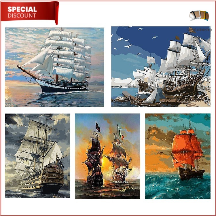 Hiasan Dinding Wall Decor Dekorasi Ilustrasi Lukisan Kapal Laut Hiasan  Rumah  Kayu MDF