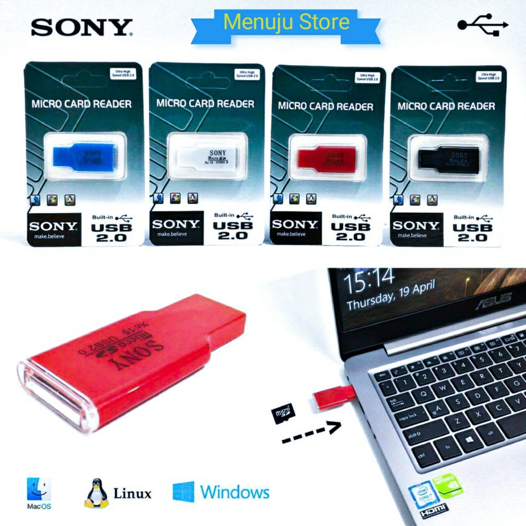 Jual Card Reader Alat Penghubung Memori Card ke Laptop/komputer/music ...
