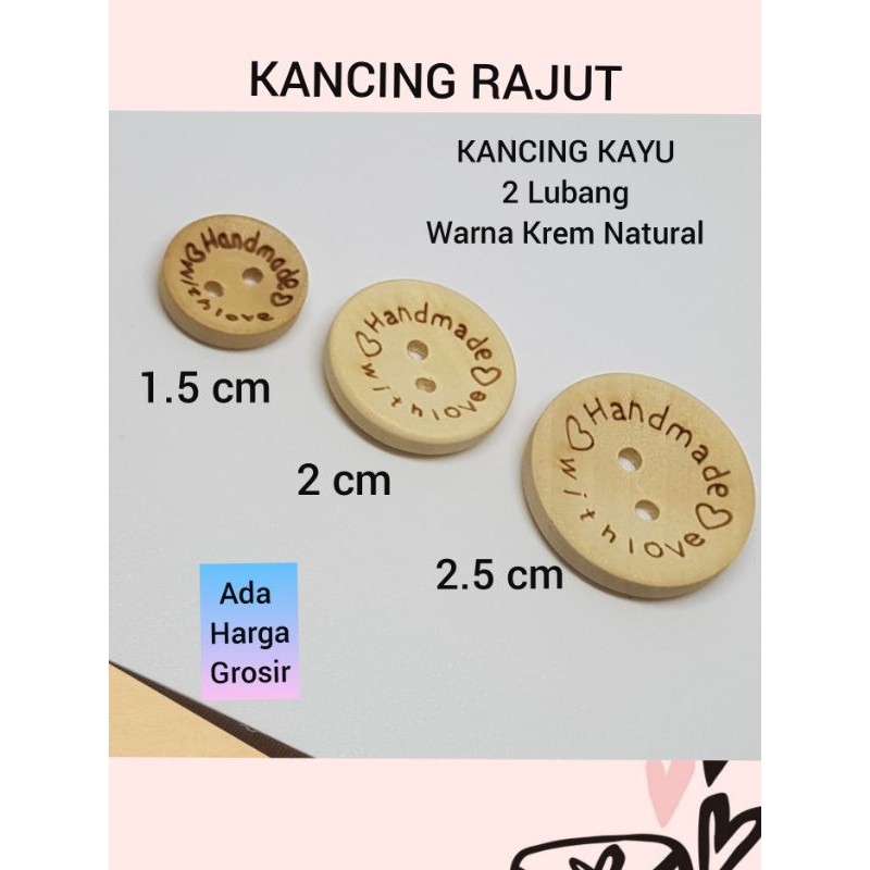 Jual MIN ORDER Rp.10.000 - KANCING KAYU MOTIF HURUF HANDMADE DIY ...