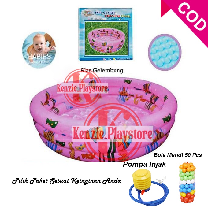 Jual Kolam Renang Anak / Kolam Mandi Bola Inflatable Crystal Pool 90 Cm ...