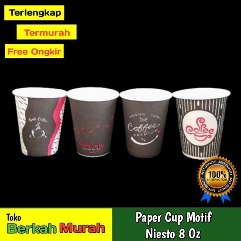 Jual Papercup Paper Cup Gelas Kopi Kertas Nesto Motif 8oz 50pcs Tidak Ada Tutup Shopee Indonesia 0036