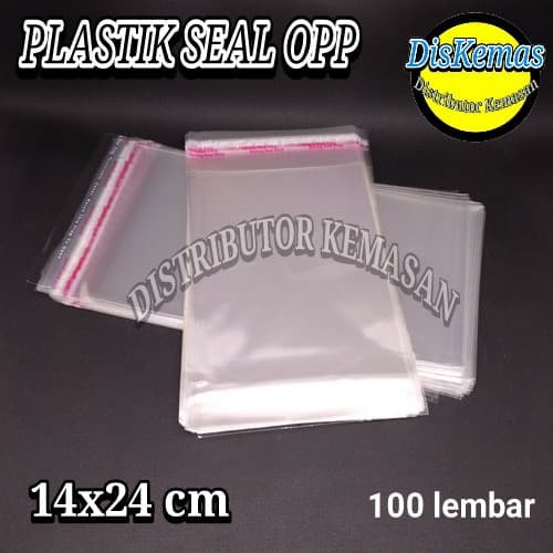 Jual Kemasan Plastik Opp Seal Lem Perekat Kemasan Snack Souvenir 14x24