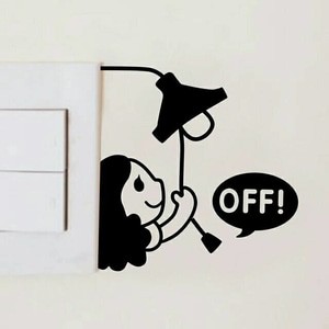 Jual Stiker Tombol / Saklar Lampu Motif Girl Switch Off Sticker Decal ...