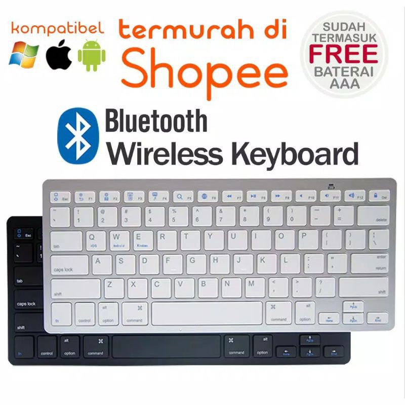 Jual Keyboard Bluetooth 3.0 Wireless Slim For Macbook / Android / IOS ...