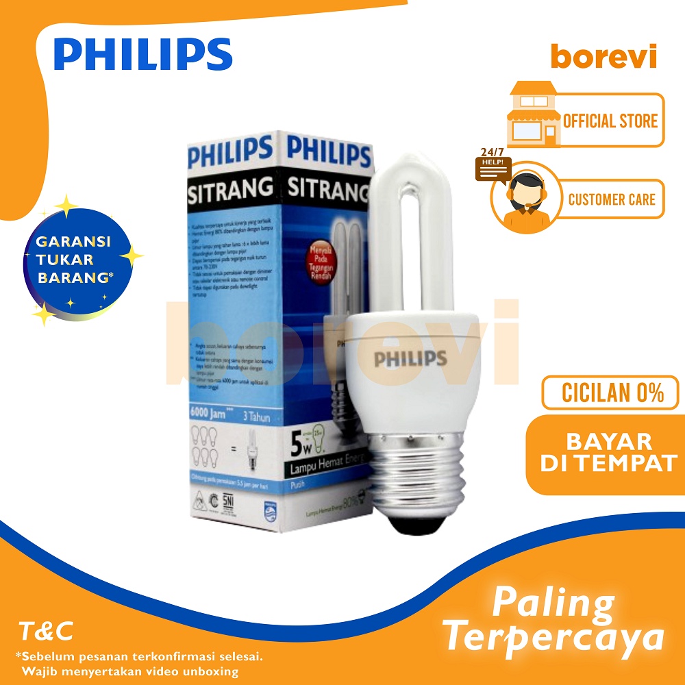 Jual Lampu Philips Sitrang Watt Bohlam Putih W Shopee Indonesia