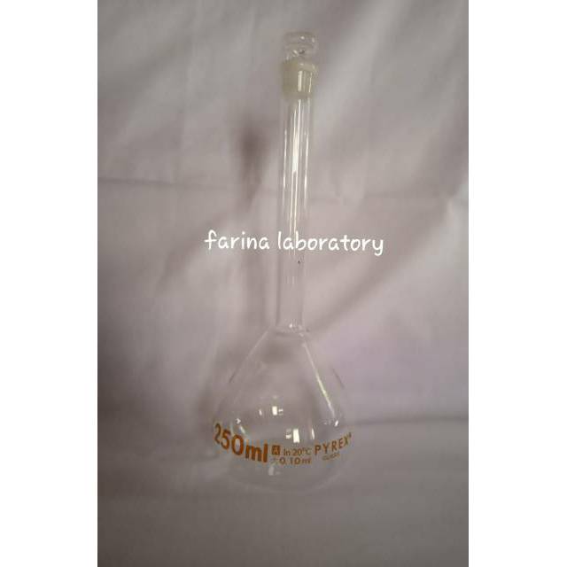 Jual Labu Ukur-Volumetric Flask 250ml Tutup Glass Pyrex Class A ...