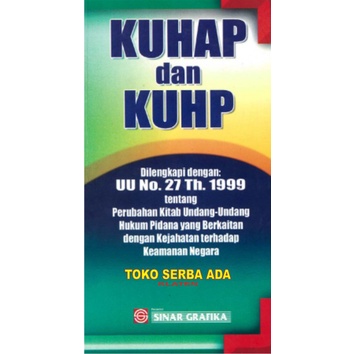 Jual KUHAP DAN KUHP Dilengkap dengan UU No 27 Tahun 1999 Tentang ...