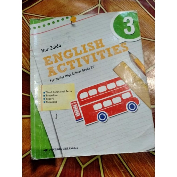 Jual Buku Paket English Activities Kelas 3 Smp Kelas 9 Bahasa Inggris Erlangga Nur Zaida Bekas