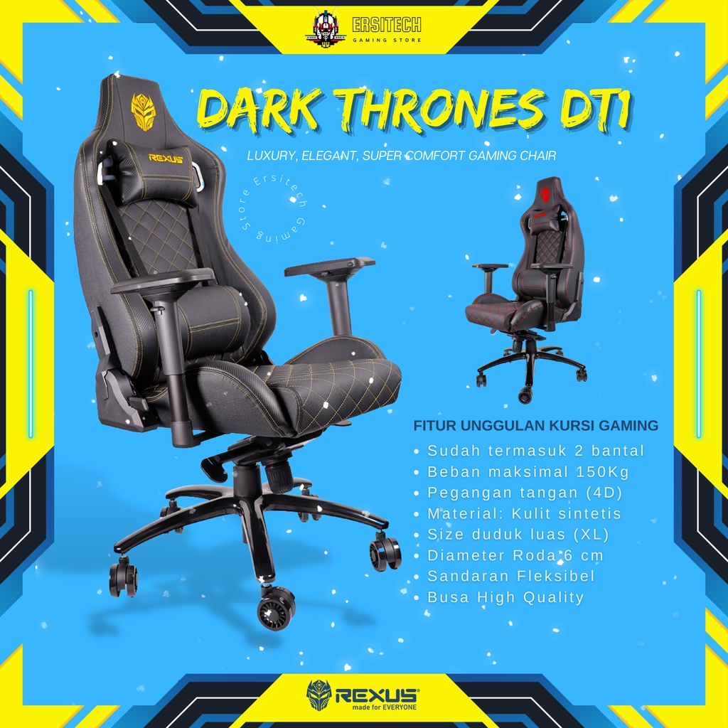 Jual Rexus Gaming Chair Dark Thrones DT1 - Kursi Gaming Rexus, Kursi