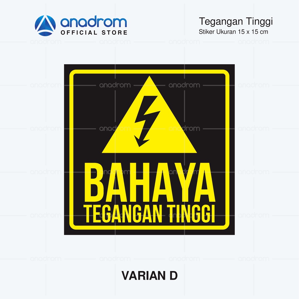 Jual Stiker Listrik Tegangan Tinggi 15X15cm | Stiker Danger Sign High ...