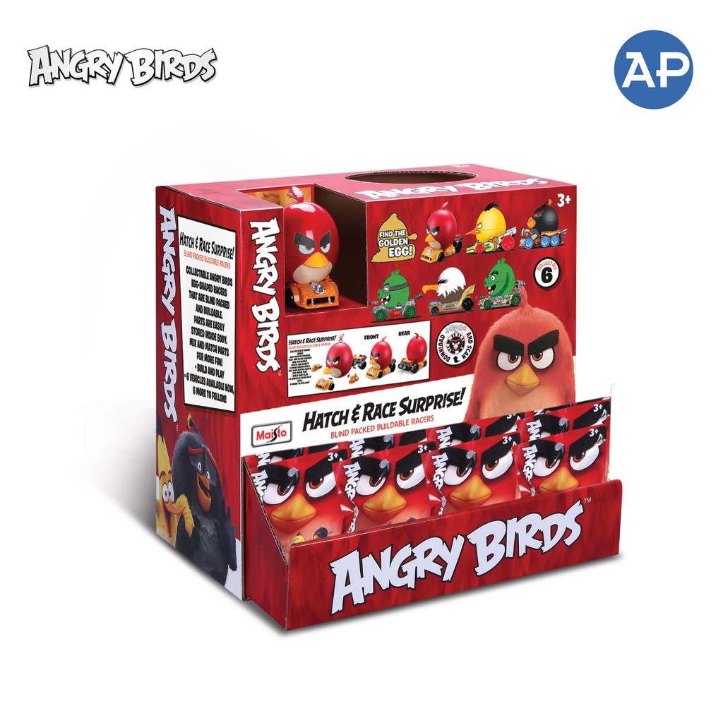 Bauer Spielwaren Angry Birds Hatch & Race Überraschung – 6 Figuren Mit Fahrzeugen, Ca. 10 Cm, Für Kinder Ab 3