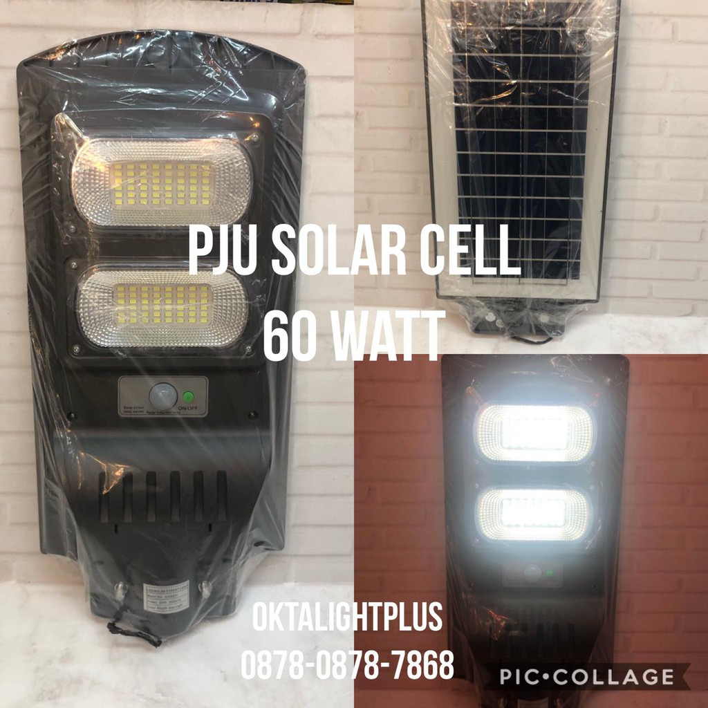 Jual Lampu Jalan Pju Led Solar Cell 60w Panel Surya Sorot 60 Watt