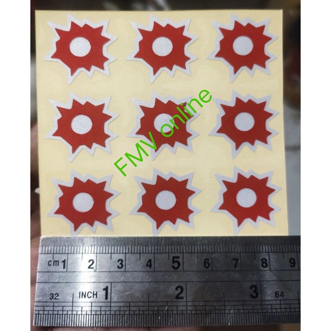 Jual stiker cutting lubang peluru sesuai foto 1 lembar isi 9 stiker ...