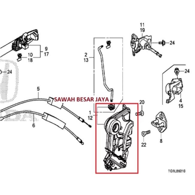 Jual PRE ORDER Door Latch Door Lock Kunci Pintu Honda New Brio Gen 2 ...