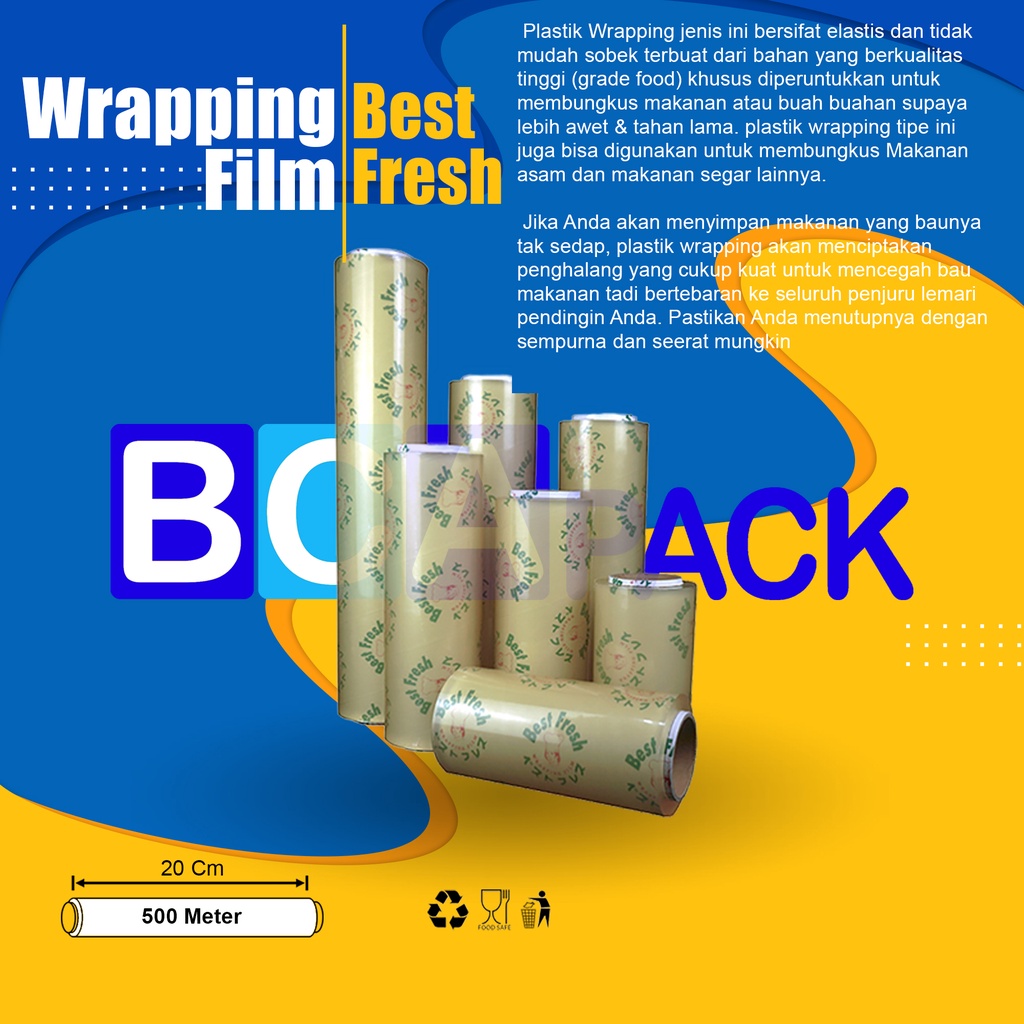 Jual PLASTIK WRAPPING MAKANAN 20CM X 500M - FOOD GRADE - BEST FRESH ...