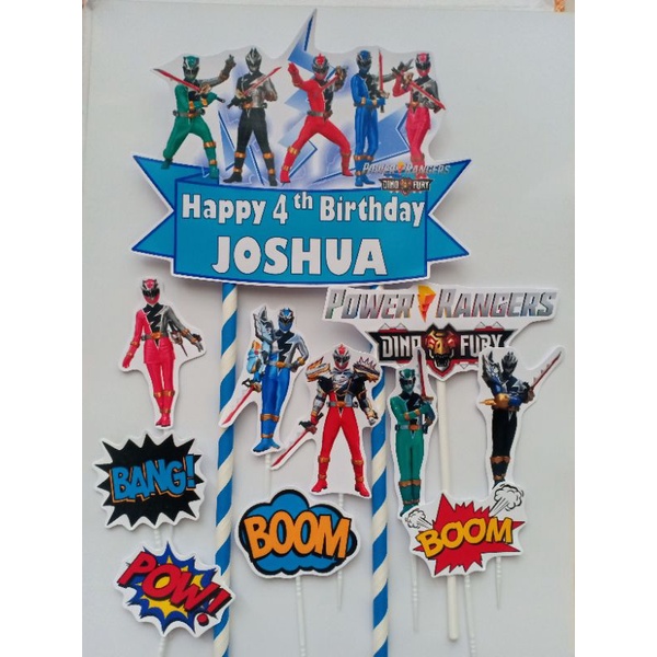 Jual TOPPER CAKE - HIASAN KUE ULANG TAHUN GAMBAR POWER RANGER DINO FURY ...