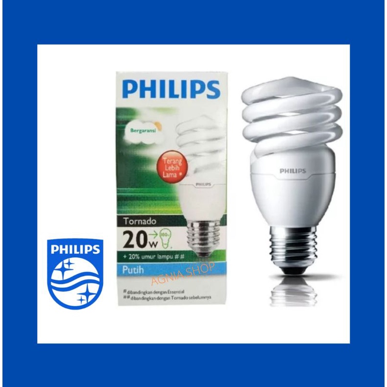 Jual PHILIPS LAMPU TORNADO 20W 20 WATT PUTIH / SPIRAL CDL | Shopee ...