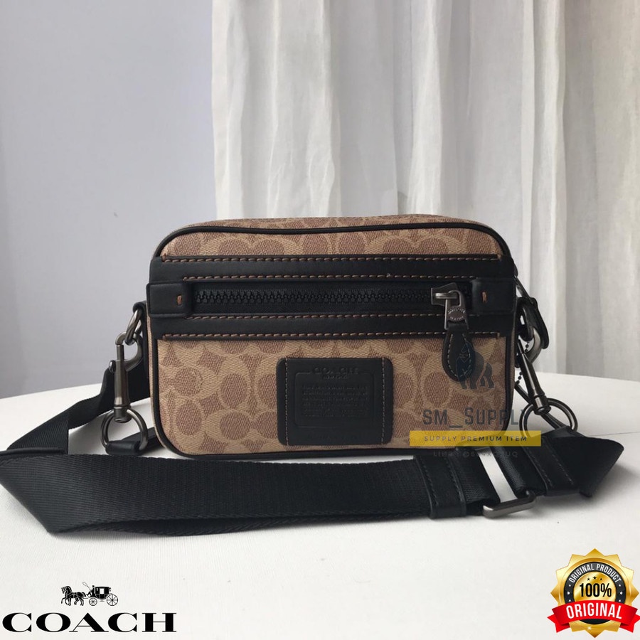 Jual TAS COACH ACADEMY CROSSBODY BAG SIGNATURE CANVAS BROWN COACH 69333