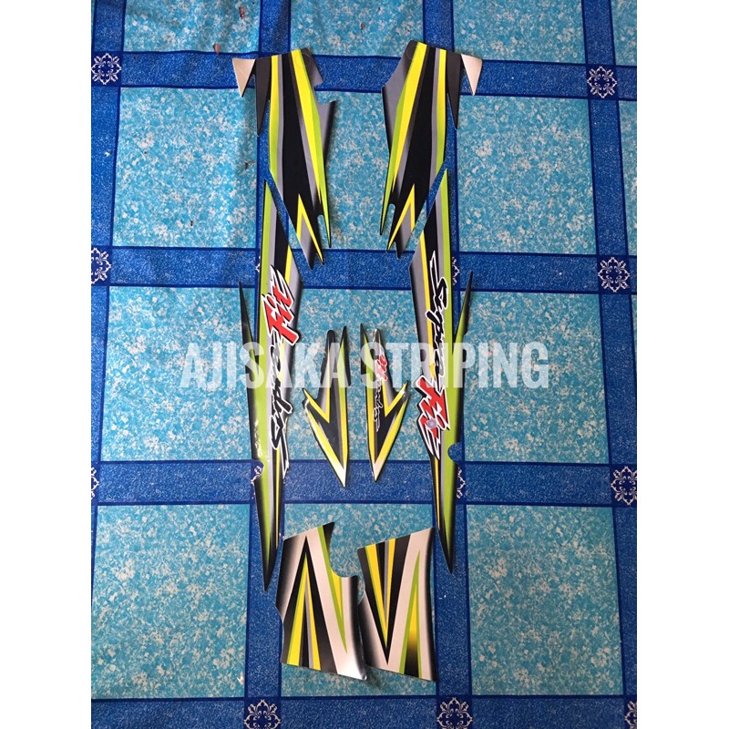 Jual striping sticker lis les supra fit lama old 2004 2005 Kuning hitam ...