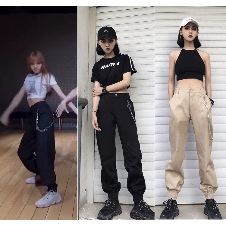 Black Pants With Chain  Lisa - Blackpink - Fashion Chingu