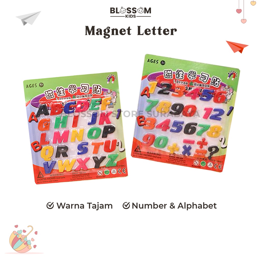 Jual Mainan Magnet Tempel Mainan Anak Edukasi Huruf Angka Magnetic ...