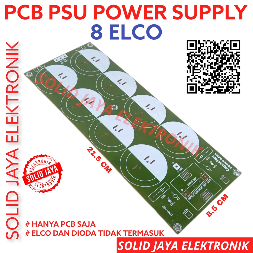 Jual PCB PSU 8 ELCO CAPASITOR KAPASITOR ELKO 8ELCO 8ELKO POWER SUPLY
