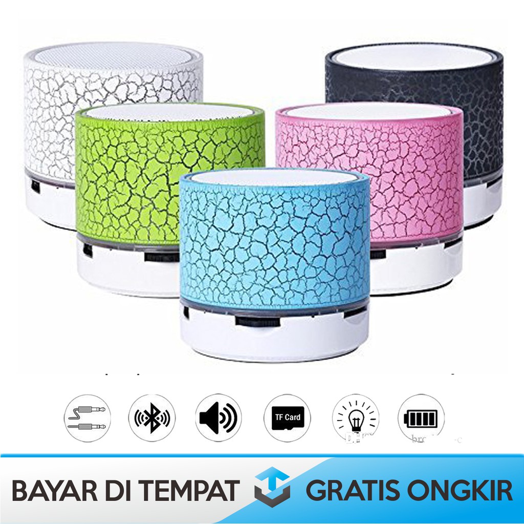 Jual Speaker Aktif Bluetooth Mini Led Portable Wireless S Motif Retak