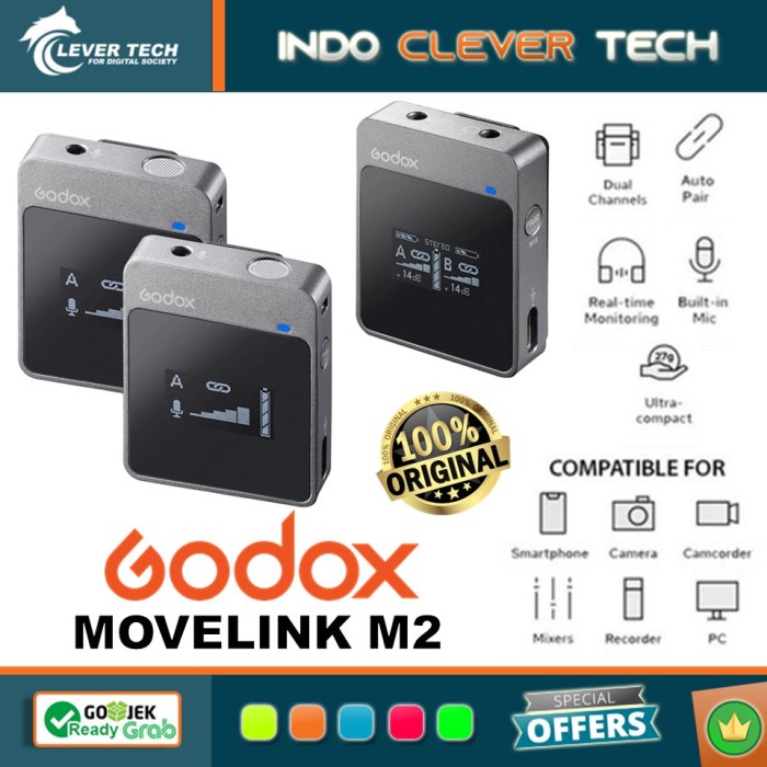 Jual Godox Movelink M2 Wireless Microphone System Shopee Indonesia