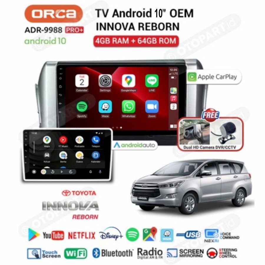 Jual Head Unit Innova Reborn Orca 9988 Pro Plus Android Auto Car Play ...