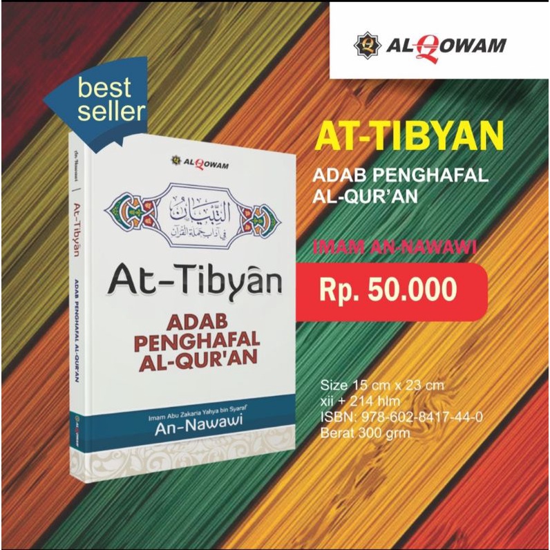 Jual Buku At - Tibyan Adab Penghafal Al-Qur'an Imam An-Nawawi Al ...