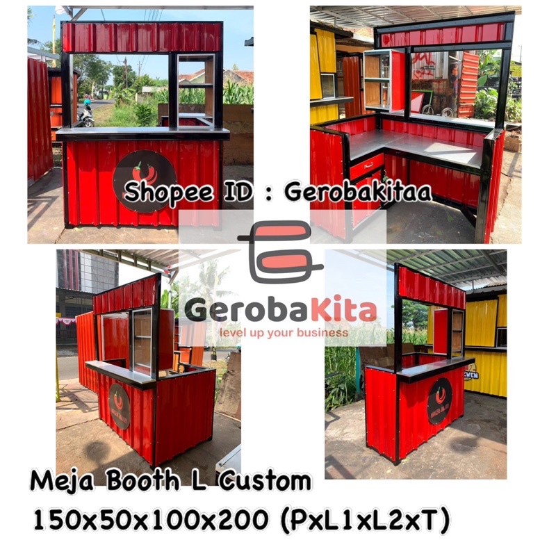 Jual Meja Booth Container/ Meja Booth dengan etalase / Meja Kuliner ...