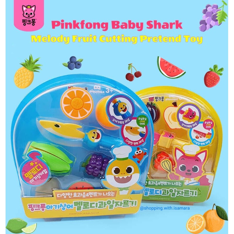 Pinkfong Baby Shark Fruit Cutting Pretend Toy / Mainan Potong Buah / Mainan  Masak-Masakan