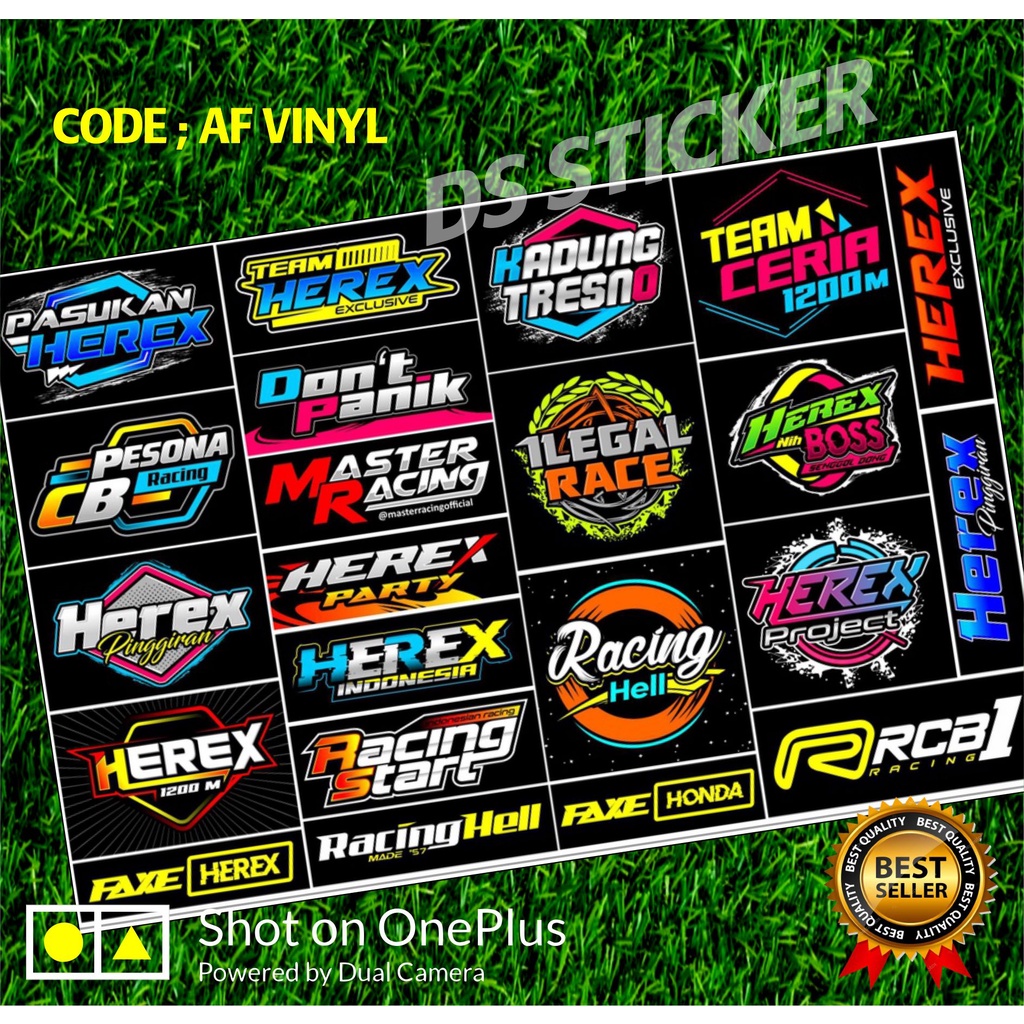 Jual CODE AF Stiker Sticker Pack Sepaket Herex Racing Herek Hologram