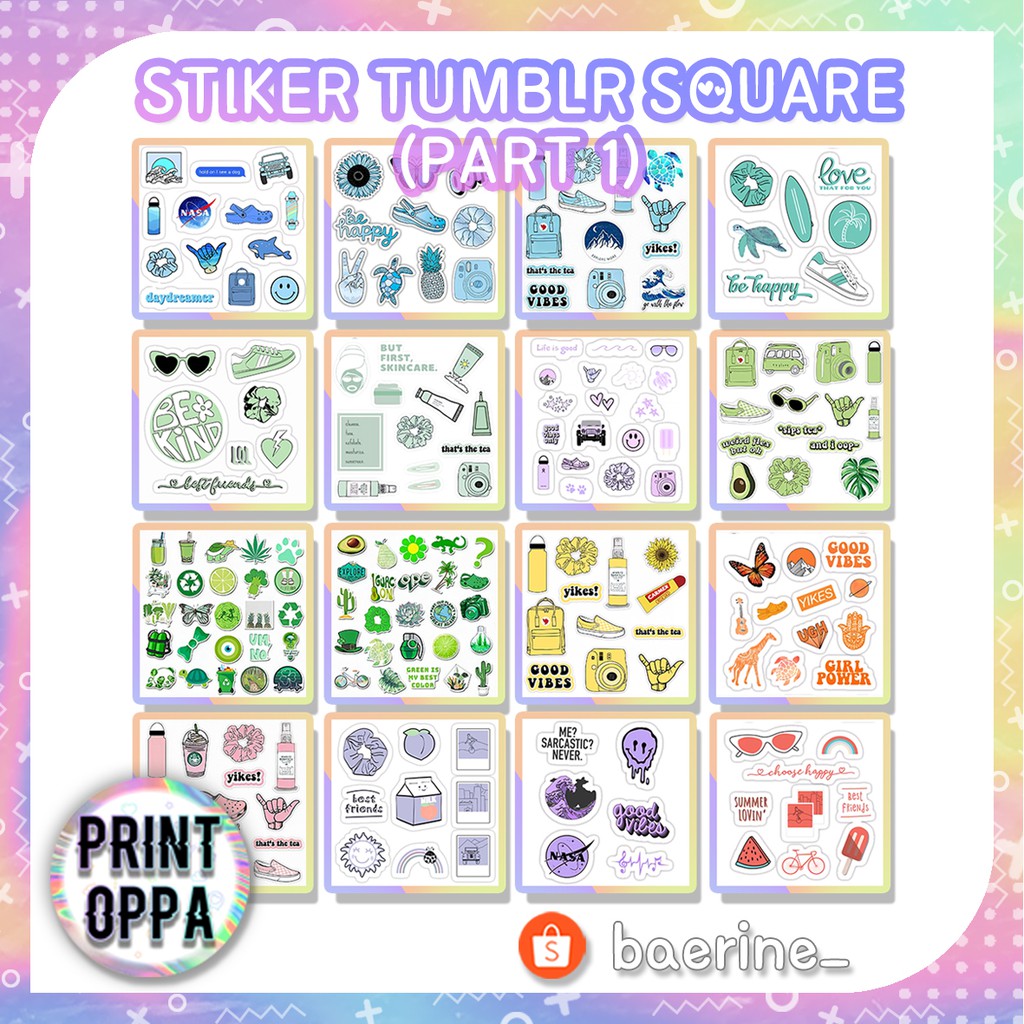 Jual STIKER TUMBLR CUSTOM SQUARE (PART 1) | Shopee Indonesia