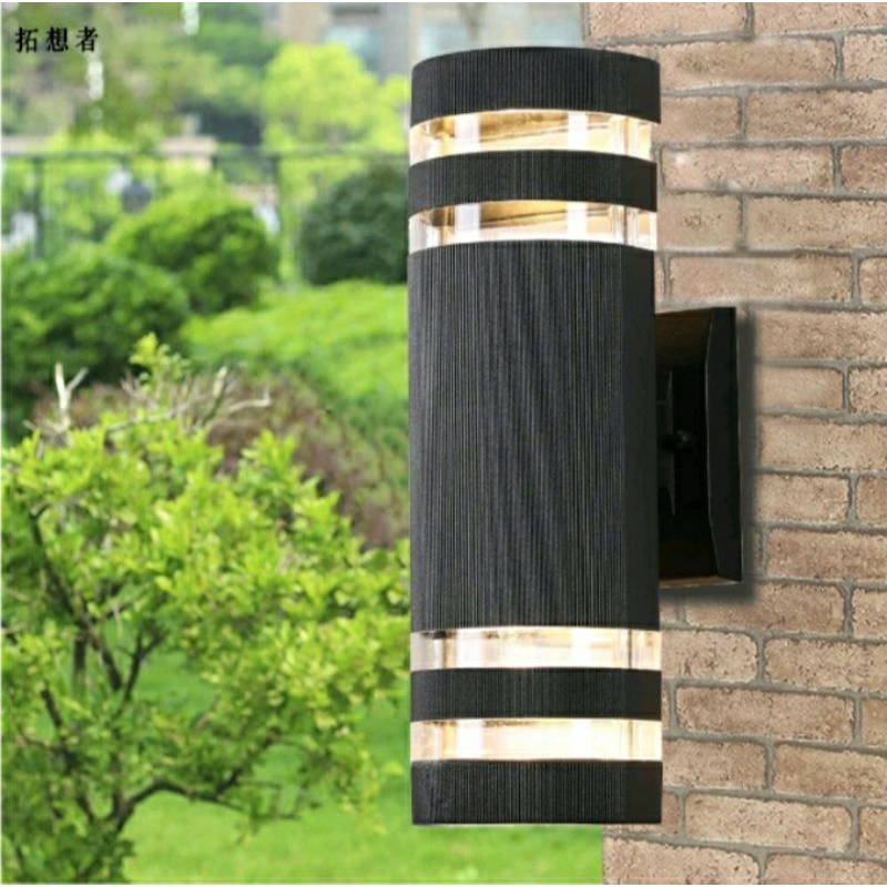 Jual Lampu Dinding Tempel Taman Pilar Teras Outdoor Minimalis 2 Lampu