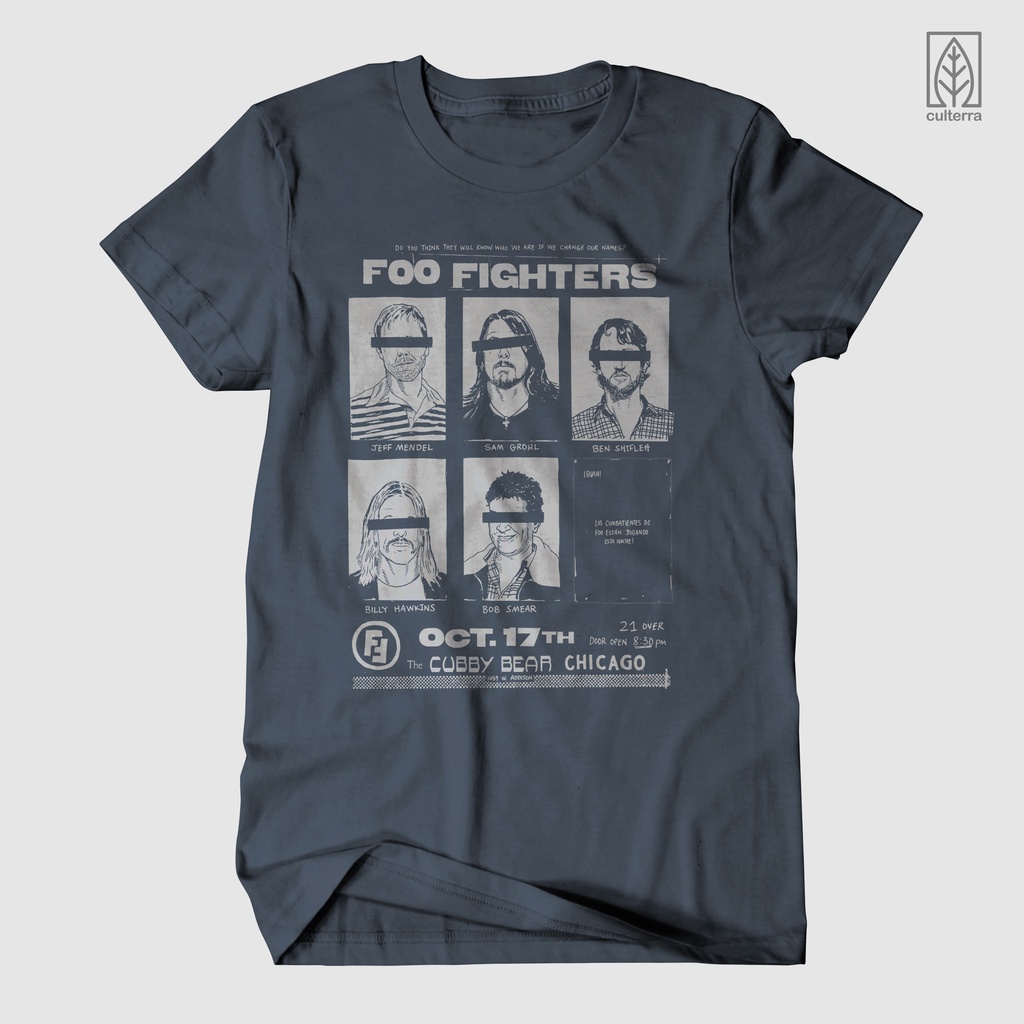 Maglietta Ufficiale Rock Off Foo Fighters Triangle Uomo - Unisex, Grigio, Cotone, Taglia Large