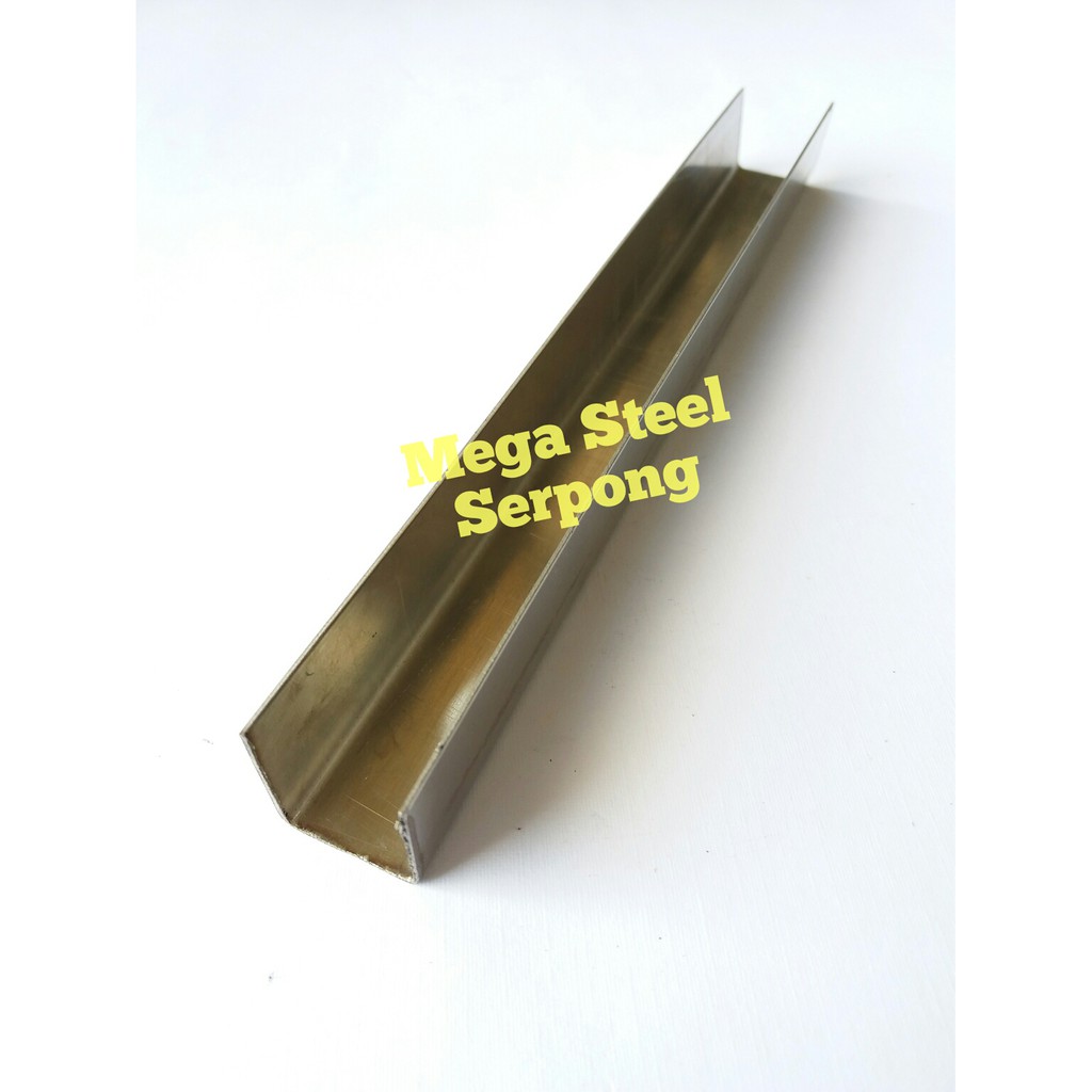 Jual List lis U Stainless Steel Mirror 304 uk 2 cm x 2 cm Panjang 1.2 ...