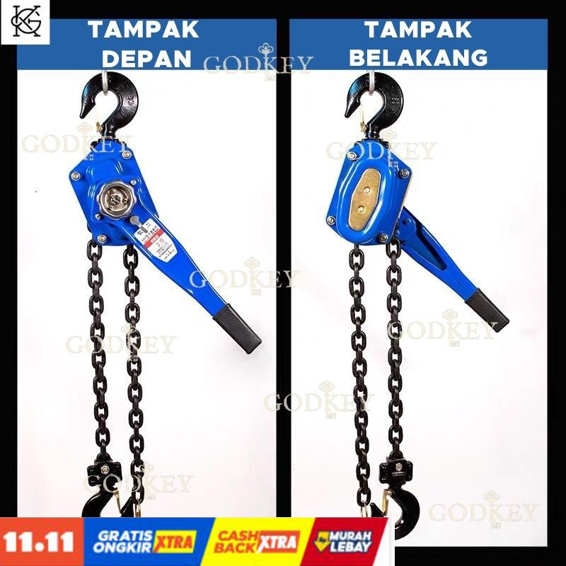 Jual JAPAN Lever Block Lifting Hoist 3 ton x 3 meter Kotrek Rantai
